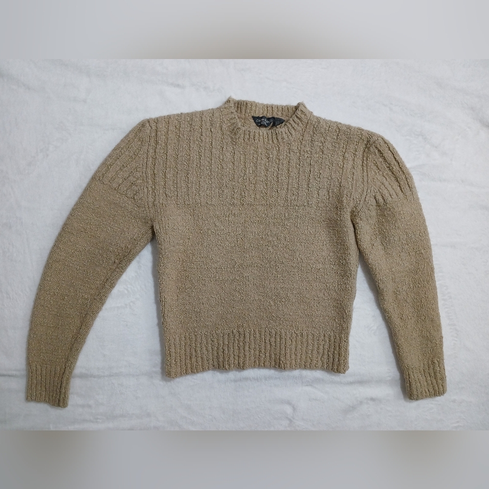 Calvin Klein Size L Kids Beige Wool & Cotton Sweater